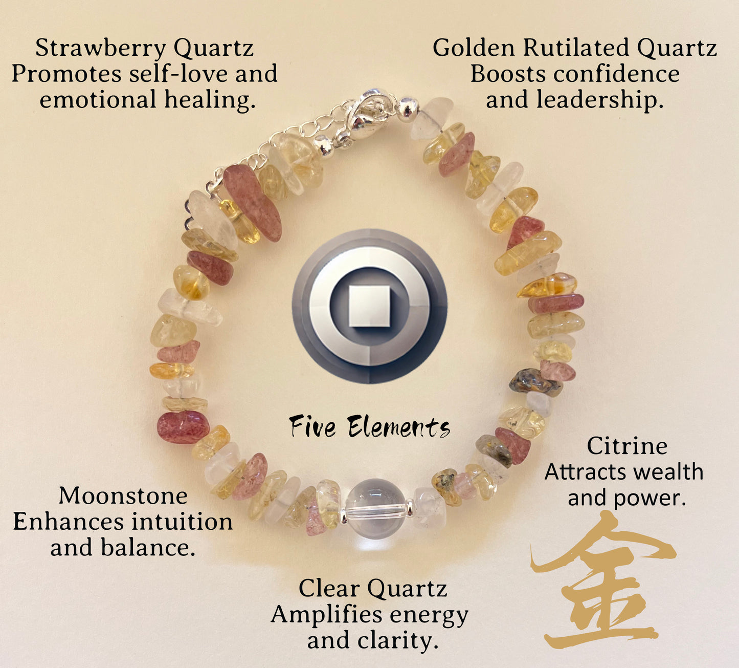 Five Elements Crystal Bracelet——Metal Elements