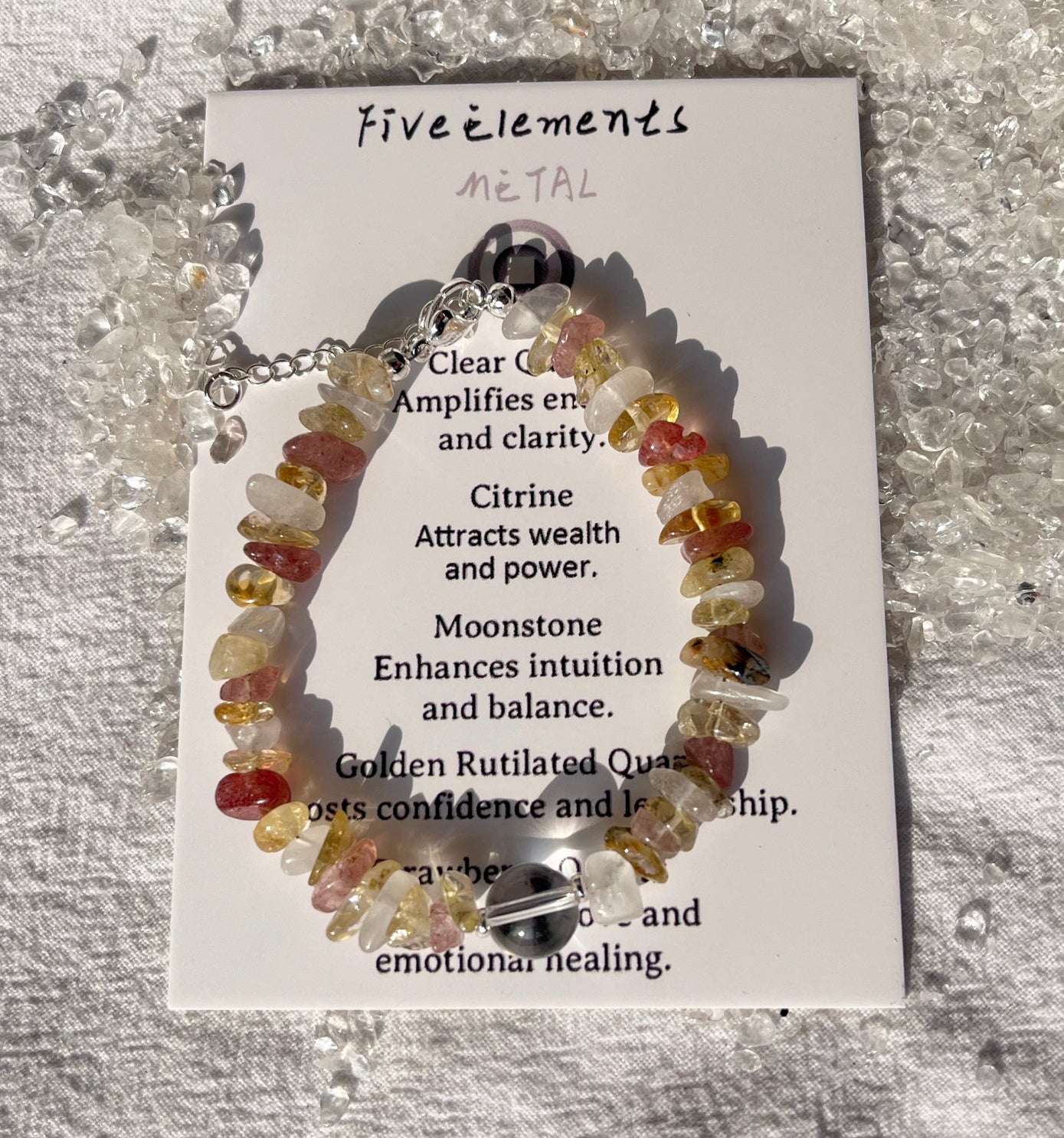 Five Elements Crystal Bracelet——Metal Elements