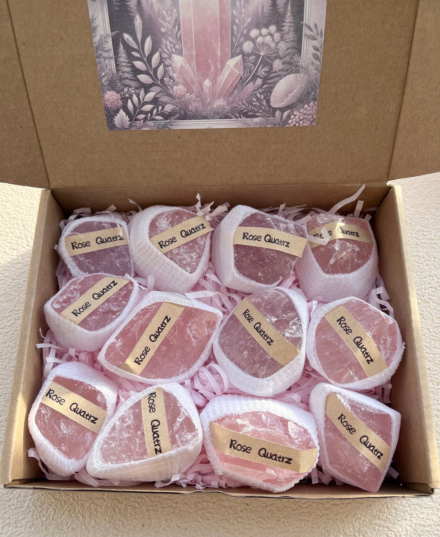 Rose Quartz Raw Stone Set