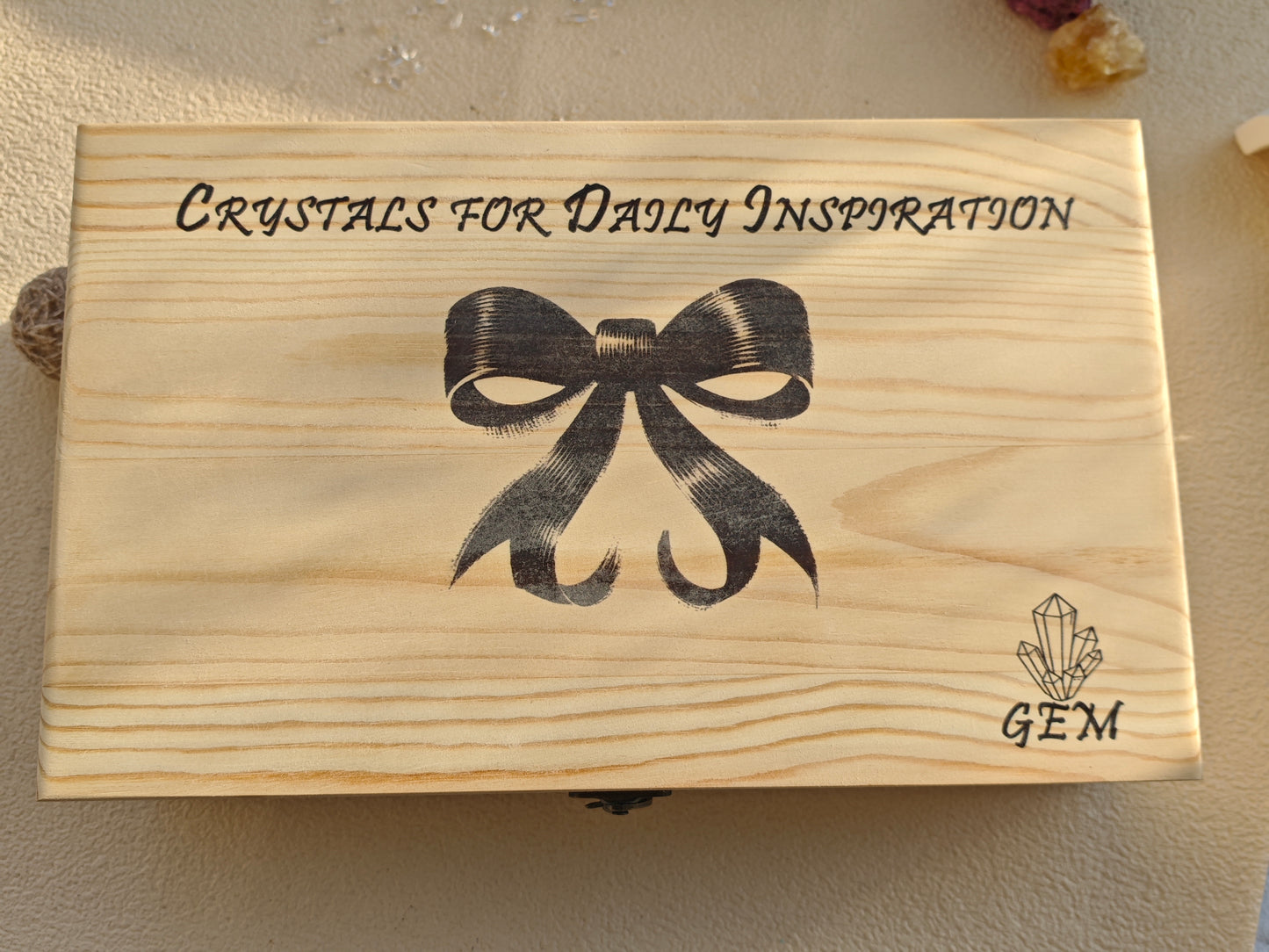 Crystal Treasures: Natural Energy Gemstone Wooden Gift Box