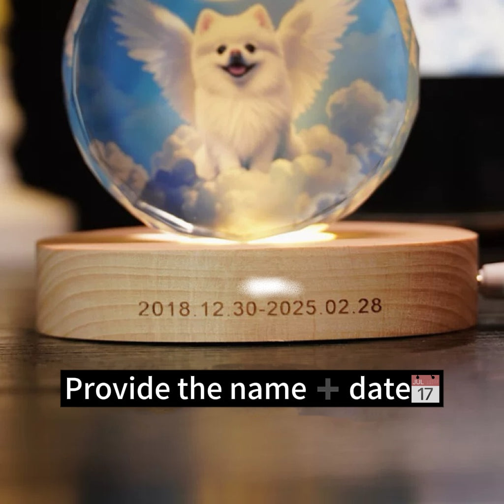 Custom Pet Crystal Memorial Keepsake – Cat & Dog Photo Frame
